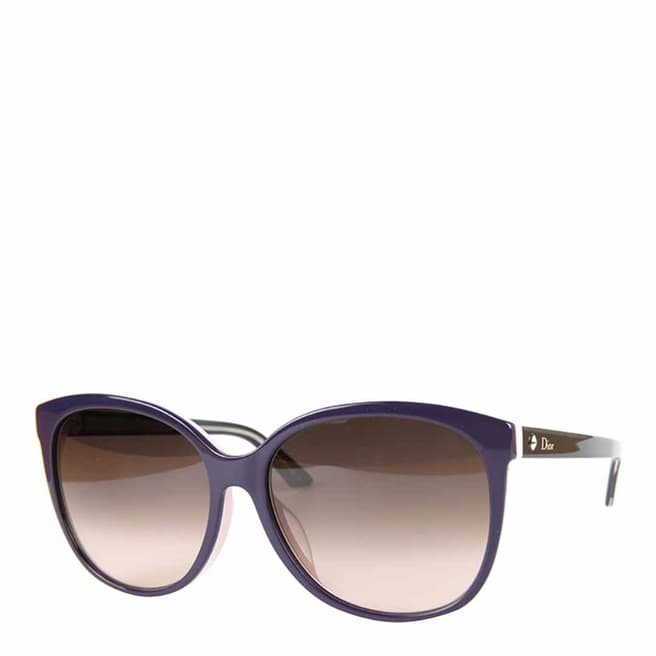 Dior Ladies Purple With Brown Dior Sunglasses 60mm