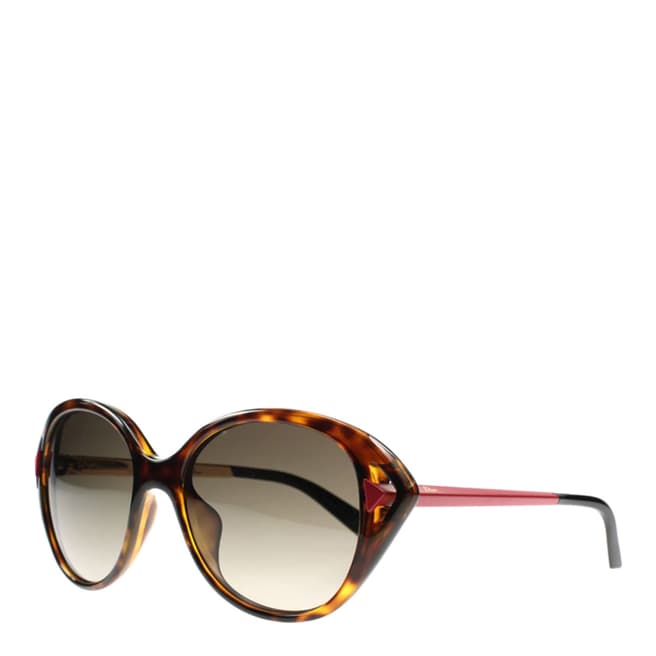 Dior Ladies Brown with Red Dior Sunglasses 56mm