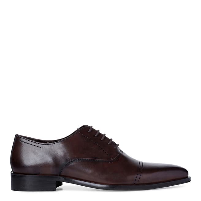 Dune Brown Leather Potter Oxford Shoes 