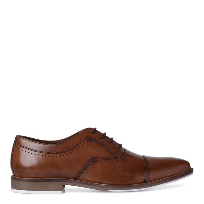 Dune Tan Leather Aigle Perforated Brogue Shoes