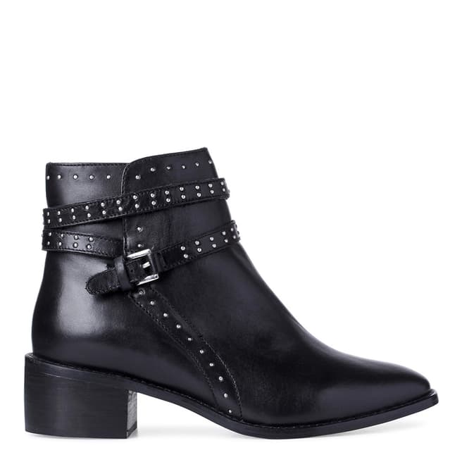 Dune Black Leather Brittany Ankle Boots