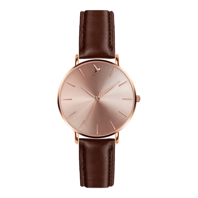 Emily Westwood Women's Brown Leather Watch