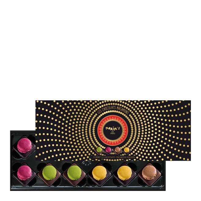 Maxim's de Paris Maxims Assorted Macaron Chocolates Gift Box, 12 piece