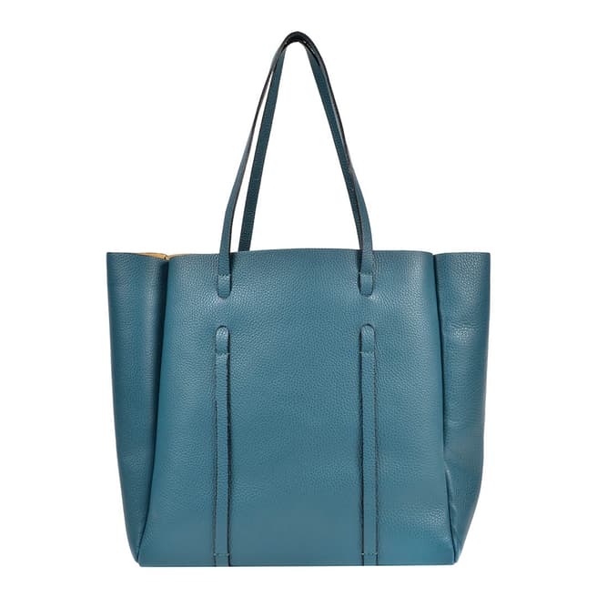 Roberta M Blue Leather Roberta M Tote Bag