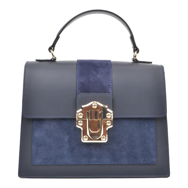 Isabella Rhea Blue Leather Isabella Rhea Top Handle Bag