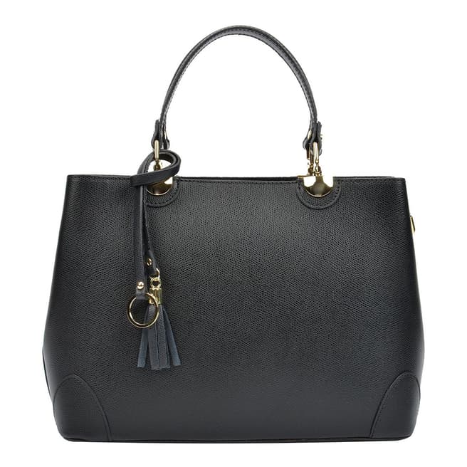Isabella Rhea Black/Red  Leather Isabella Rhea Top Handle Bag