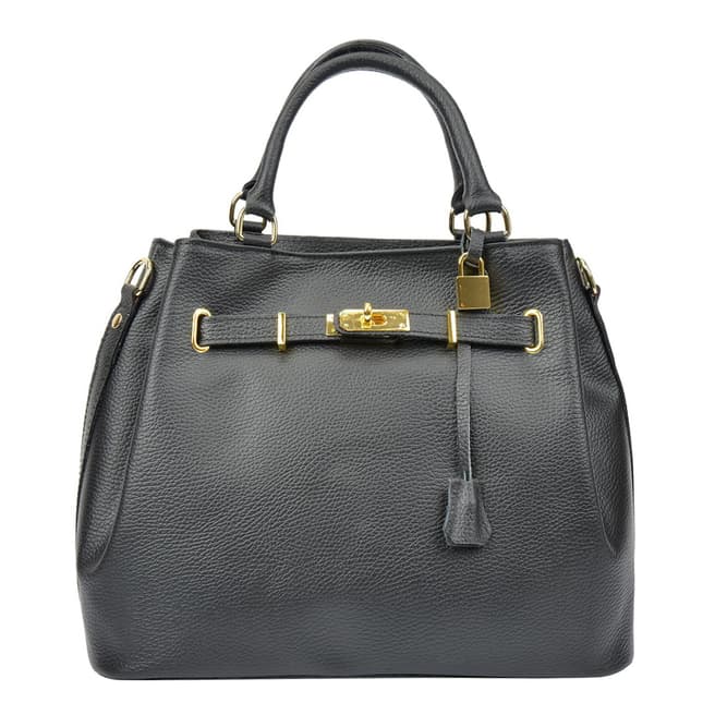 Isabella Rhea Black Leather Isabella Rhea Top Handle Bag