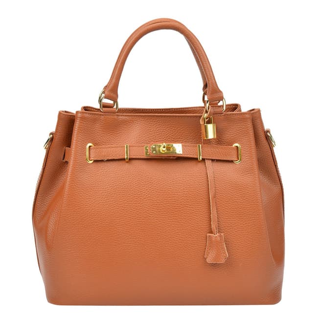 Isabella Rhea Cognac Leather Isabella Rhea Top Handle Bag