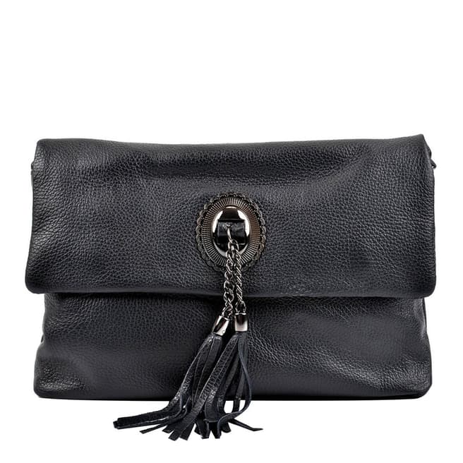 Roberta M Black Leather Roberta Crossbody Bag