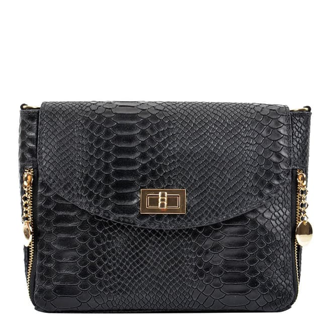 Roberta M Black Leather Roberta M Shoulder Bag
