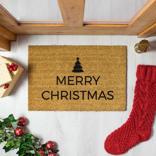 Artsy Doormats Traditional Merry Christmas Greeting Doormat