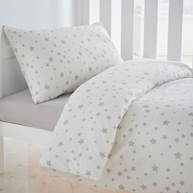 Silentnight Cot Bed Duvet Cover Set, Grey Star