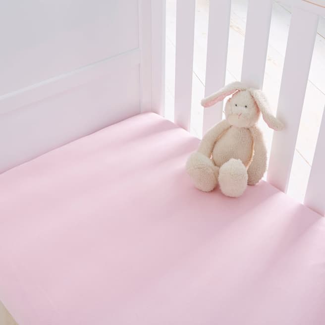 Silentnight Pack of 2 Cot Bed Fitted Sheets, Pink