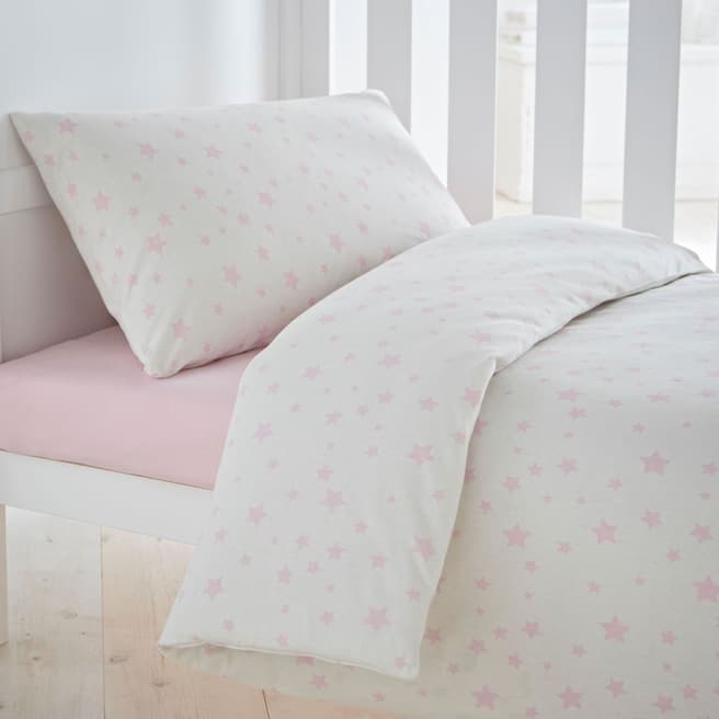 Silentnight Cot Bed Duvet Cover Set, Pink Star