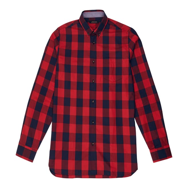 Jaeger Red/Black Large Buffalo Check Shirt