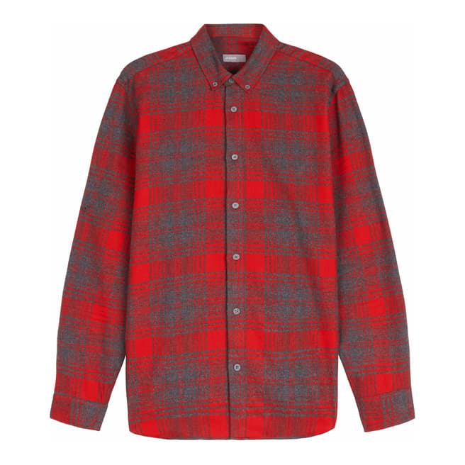 Jaeger Red/Grey Exploded Check Shirt