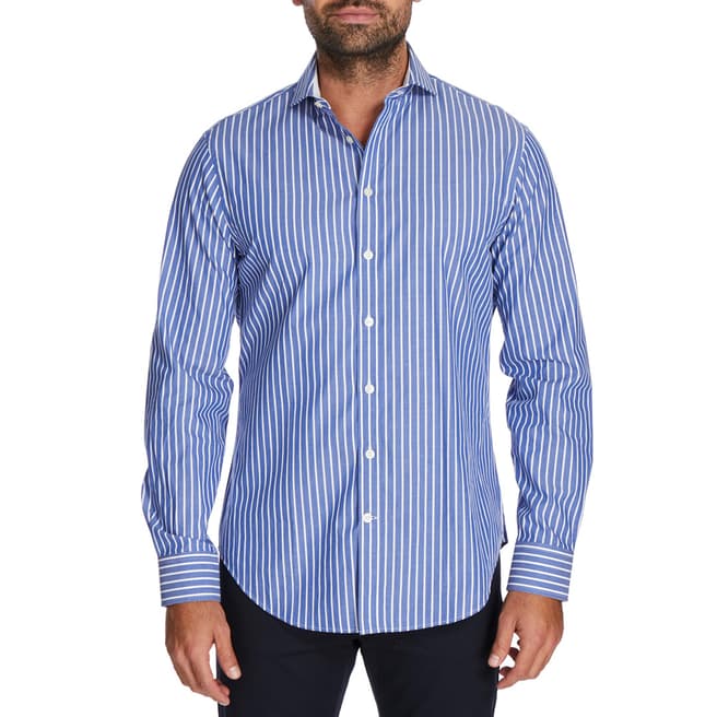 Jaeger Blue/White Regular Bold Stripe Shirt