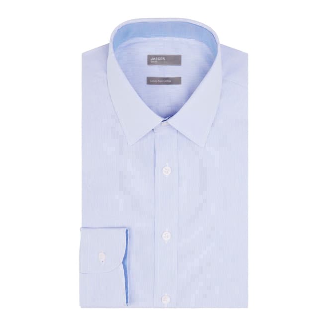 Jaeger Blue/White Slim Thin Stripe Cotton Shirt