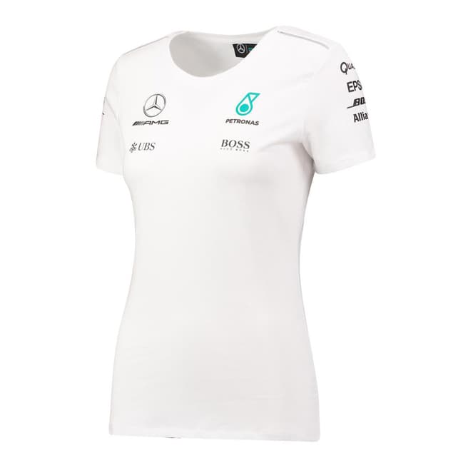 Mercedes AMG-Petronas Motorsport Women's White Cotton T-Shirt