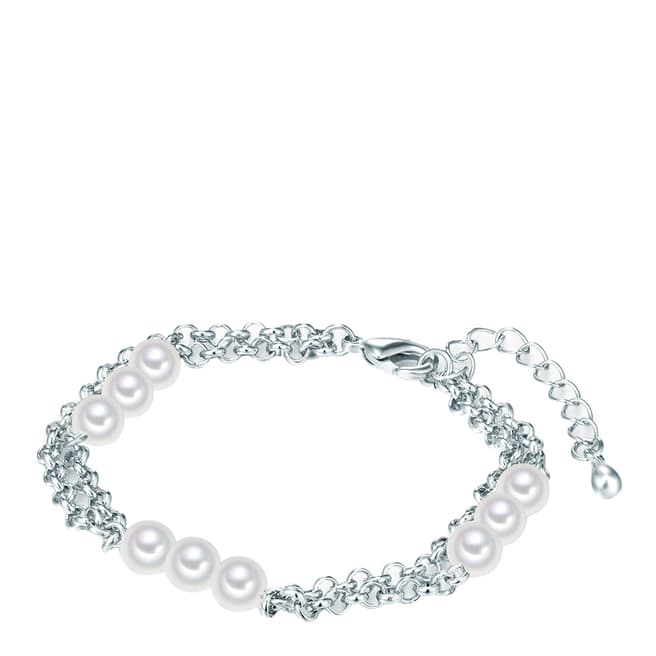 Nova Pearls Copenhagen Silver Plated/White Organic Pearl Bracelet