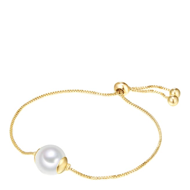 Nova Pearls Copenhagen Yellow Gold Plated/White Organic Pearl Bracelet