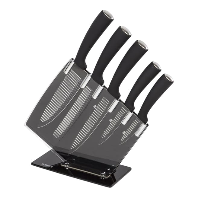 Tower 6 Piece Groove Knife Block