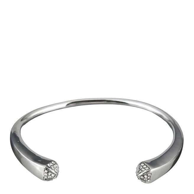 Chloe Collection by Liv Oliver Silver Plated Plated Pave Cuff Bangle