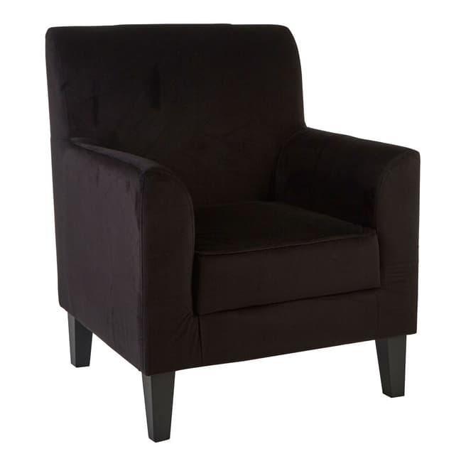 Premier Housewares Medan Chair, Cotton Velvet, Black