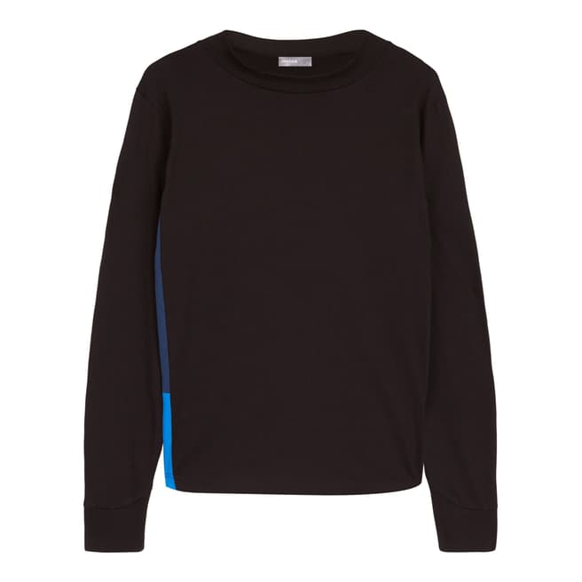 Jaeger Black/Blue Contrast Half Roll Neck Sweatshirt
