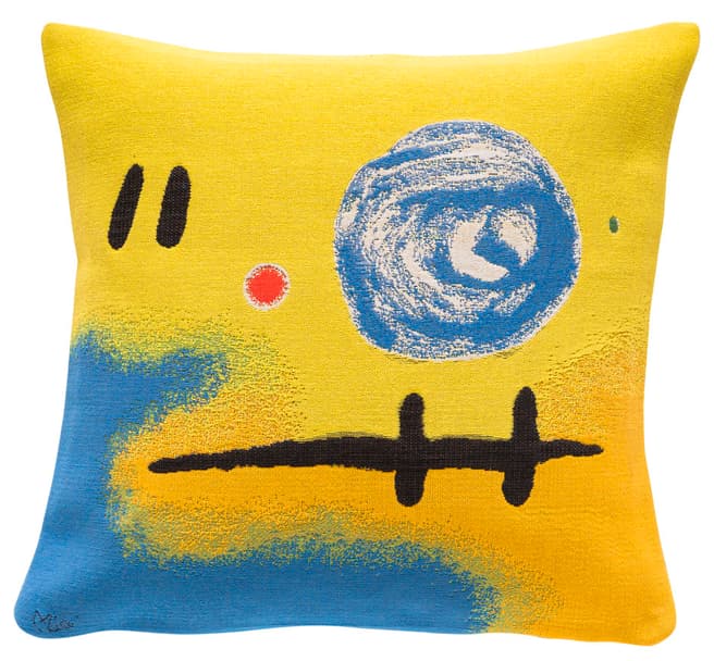 Hines of Oxford Yellow/Multi, 2+5=7  Tapestry Cushion by Joan Miro, 46cm x 46cm 