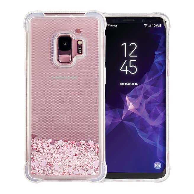 Confetti Glitters and Sparkles (liquid effect) Hard Case for Samsung Galaxy S9+  - Pink