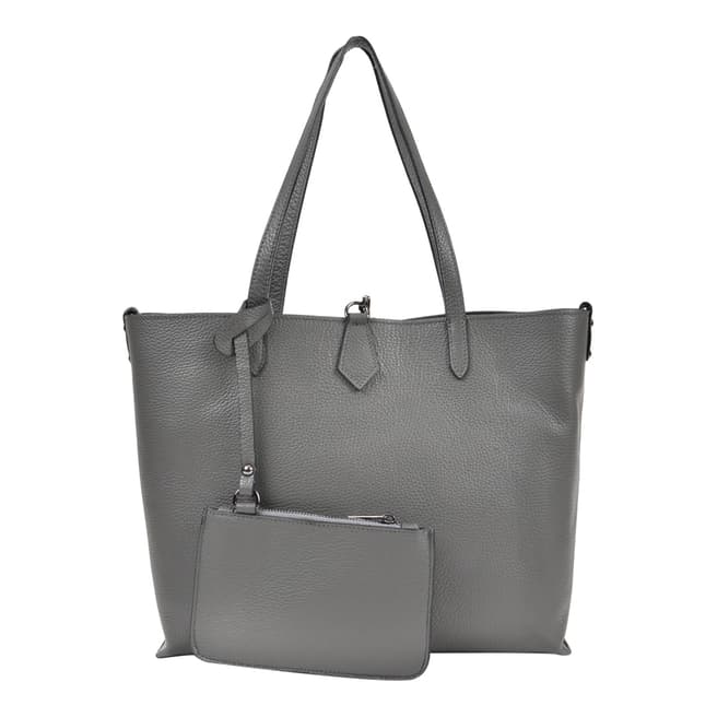 Roberta M Grey Leather Roberta M Tote Bag