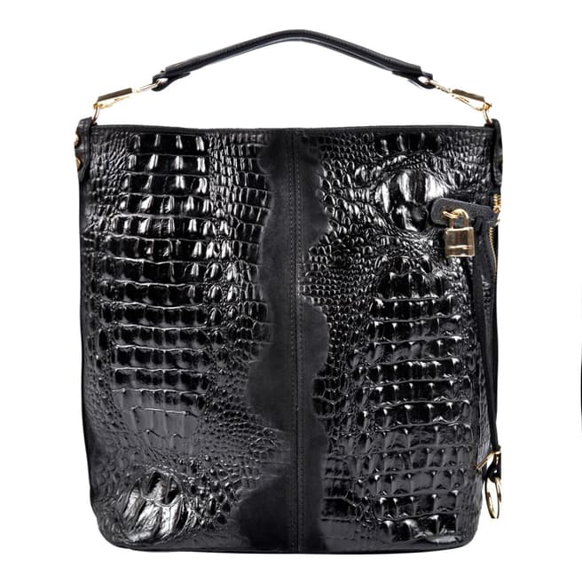 Roberta M Black Leather Roberta M Top Handle Bag