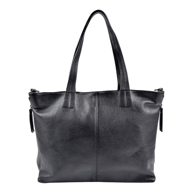 Roberta M Black Leather Roberta Tote Bag