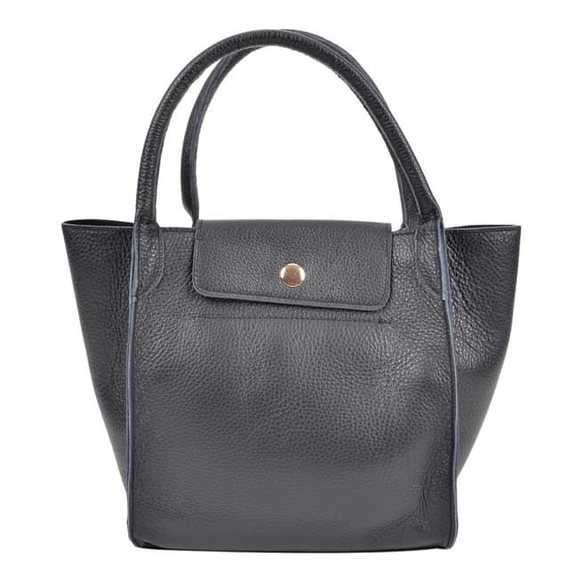 Roberta M Black Leather Roberta Top Handle Bag