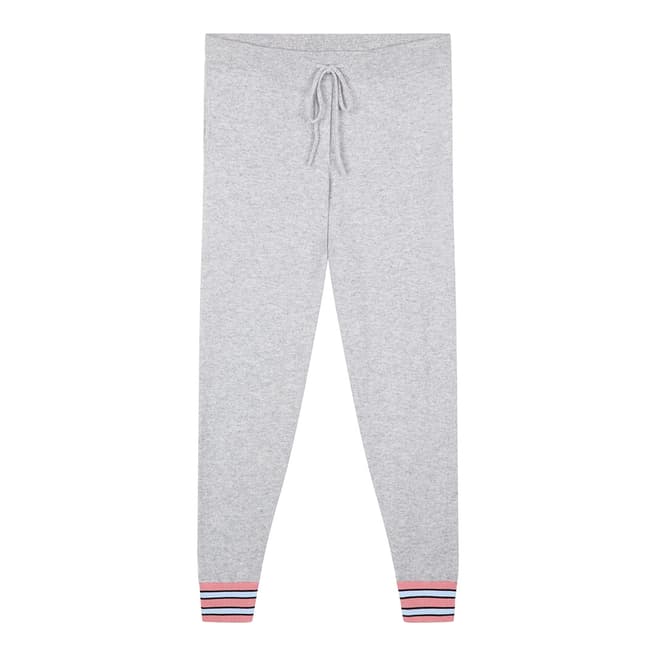 Chinti and Parker Silver Marl Hibiscus Cashmere  Track Pant