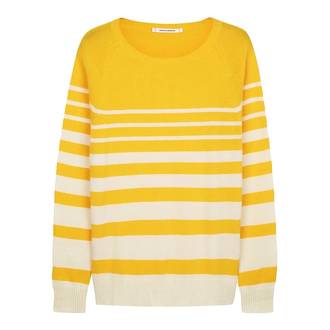 Chinti and Parker Sunflower Increasing Stripe Cashmere Sweater