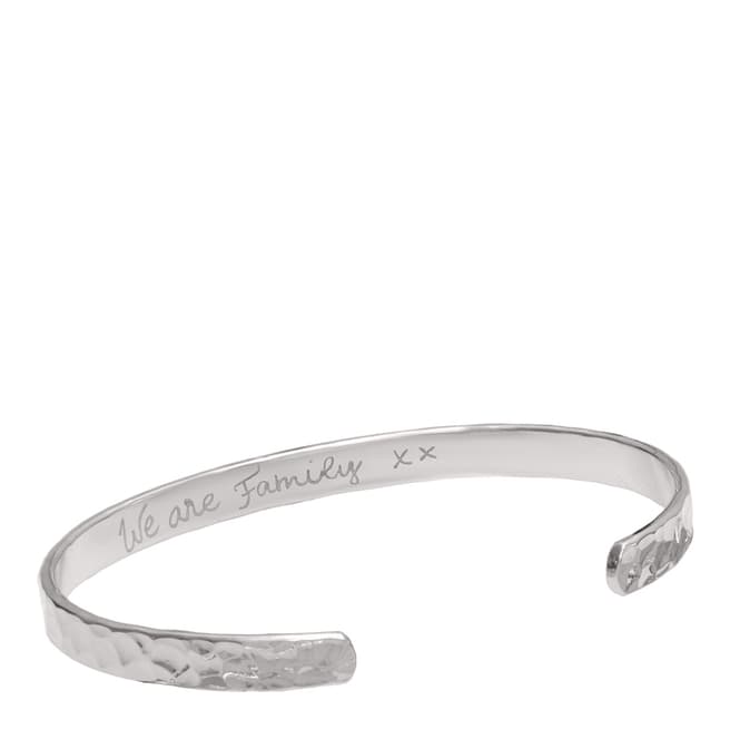 Merci Maman Personalised Silver Hammered Open Bangle