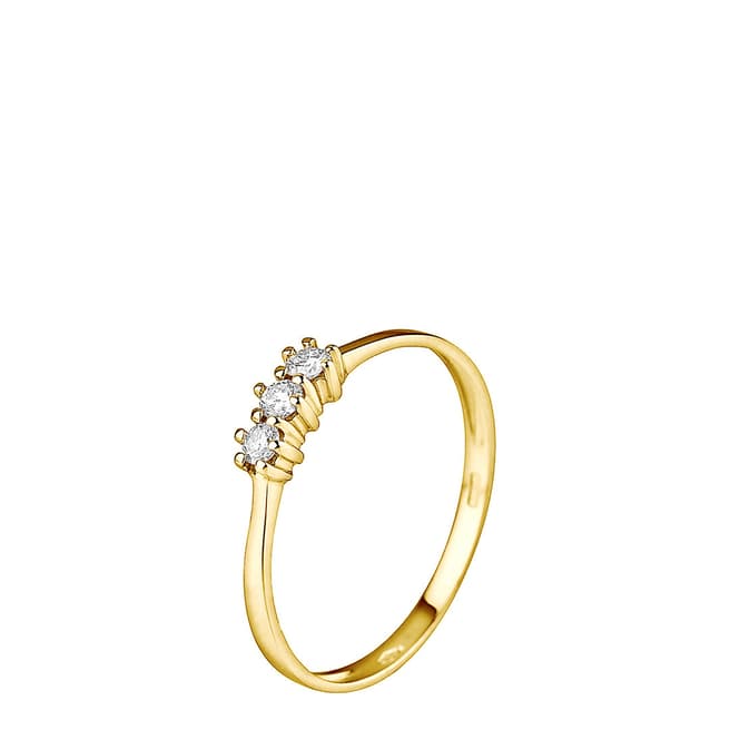 Only You Yellow Gold Trilogy Diamond Ring 0.15Cts
