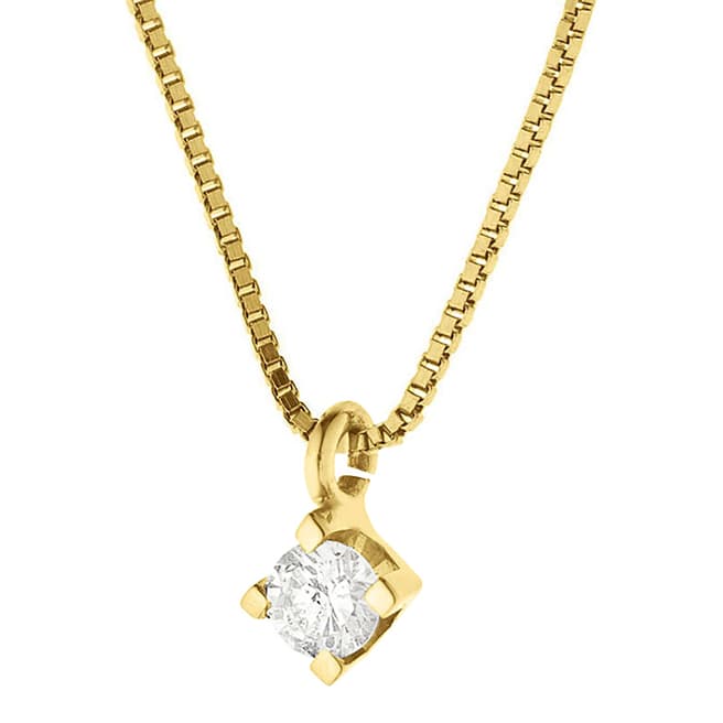 Only You Yellow Gold Set of 4 Claws Diamond Necklace