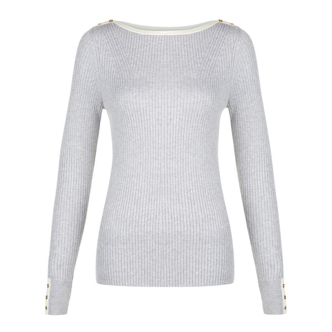Hobbs London Light Grey Lorella Sweater