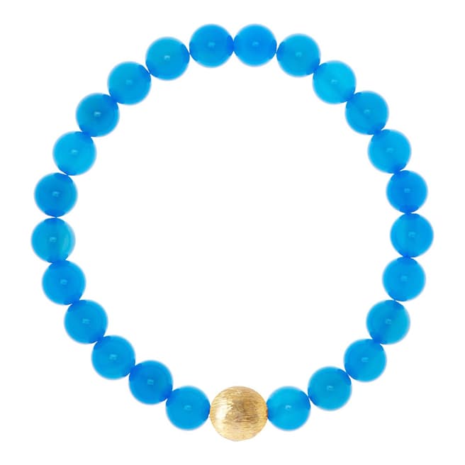 Liv Oliver 18k Matte Gold Plated/ Blue Gemstone Bracelet