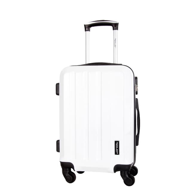 Travel One White Vilarosa 4 Wheel Medium Suitcase 56cm