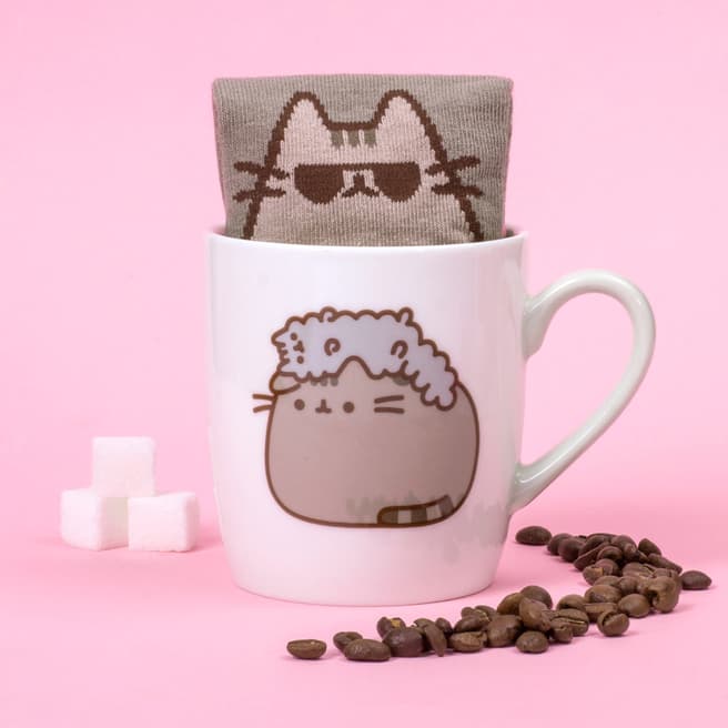 Thumbs Up Pusheen and Stormy Sock in a Mug