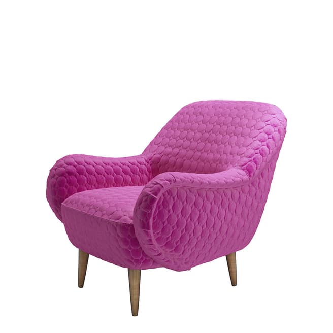 sofa.com Percy Armchair in Fushia Quilted Velvet