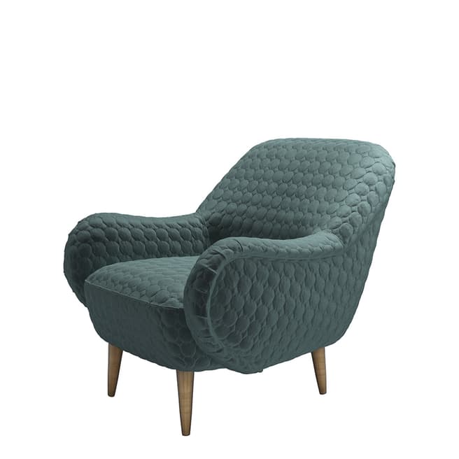 sofa.com Percy Armchair in Pine Quilted Velvet