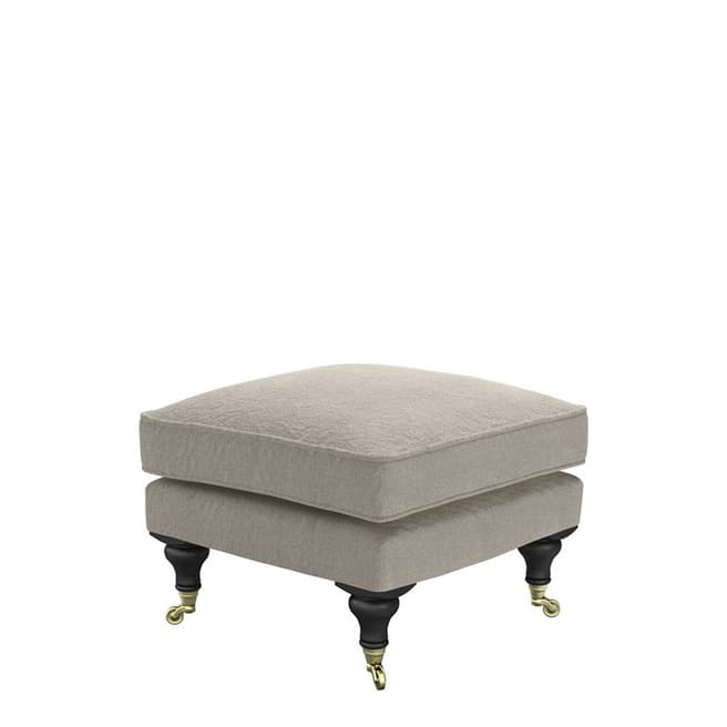sofa.com Bluebell Regular Footstool in Pure Belgian Linen- Sand