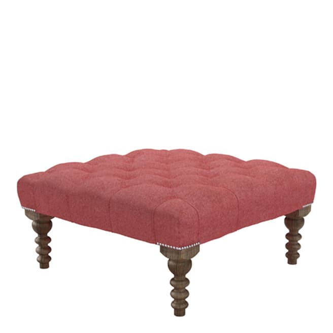 sofa.com Valentin Regular Square Footstool in Flamingo Soft Wool