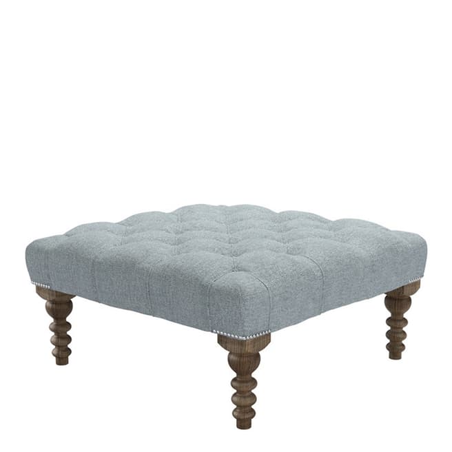 sofa.com Valentin Regular Square Footstool in Textured Cotton Minty