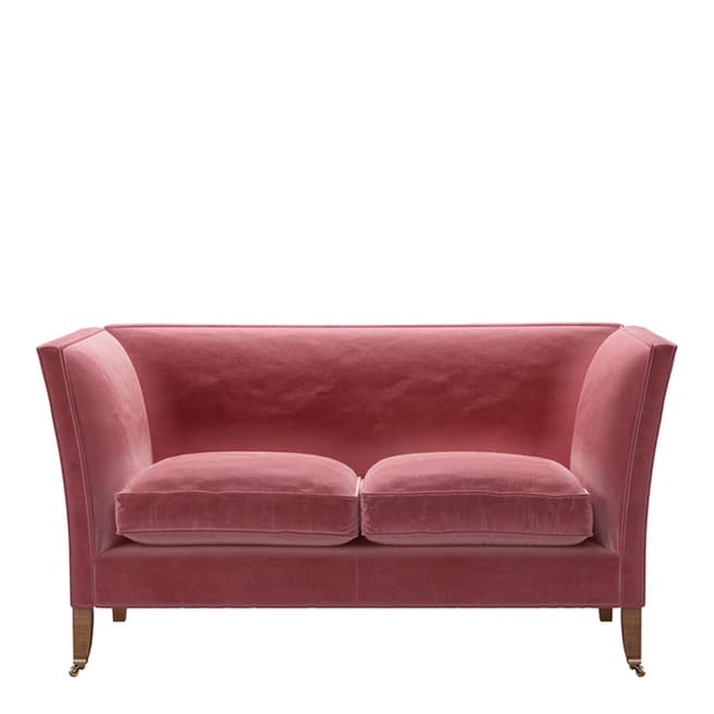 sofa.com Descartes Plain Two Seat Sofa in Dusty Rose Cotton Matt Velvet